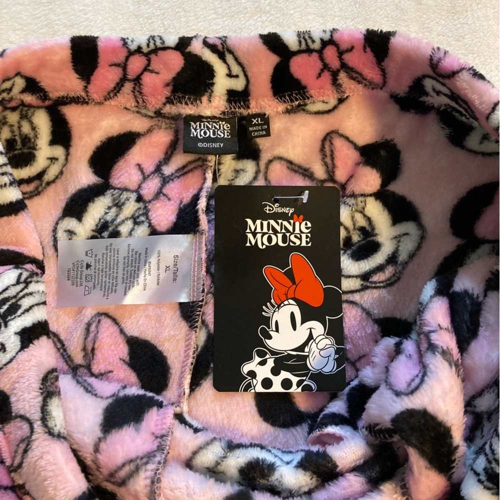 Disney Minnie Mouse Fuzzy Pink Lounge Shorts Women Size XL - Picture 7 of 8